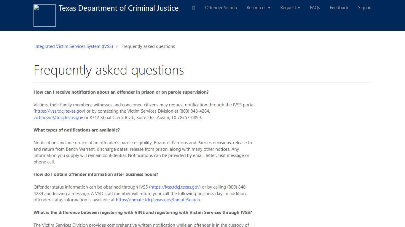 Frequently asked questions · Customer Self-Service