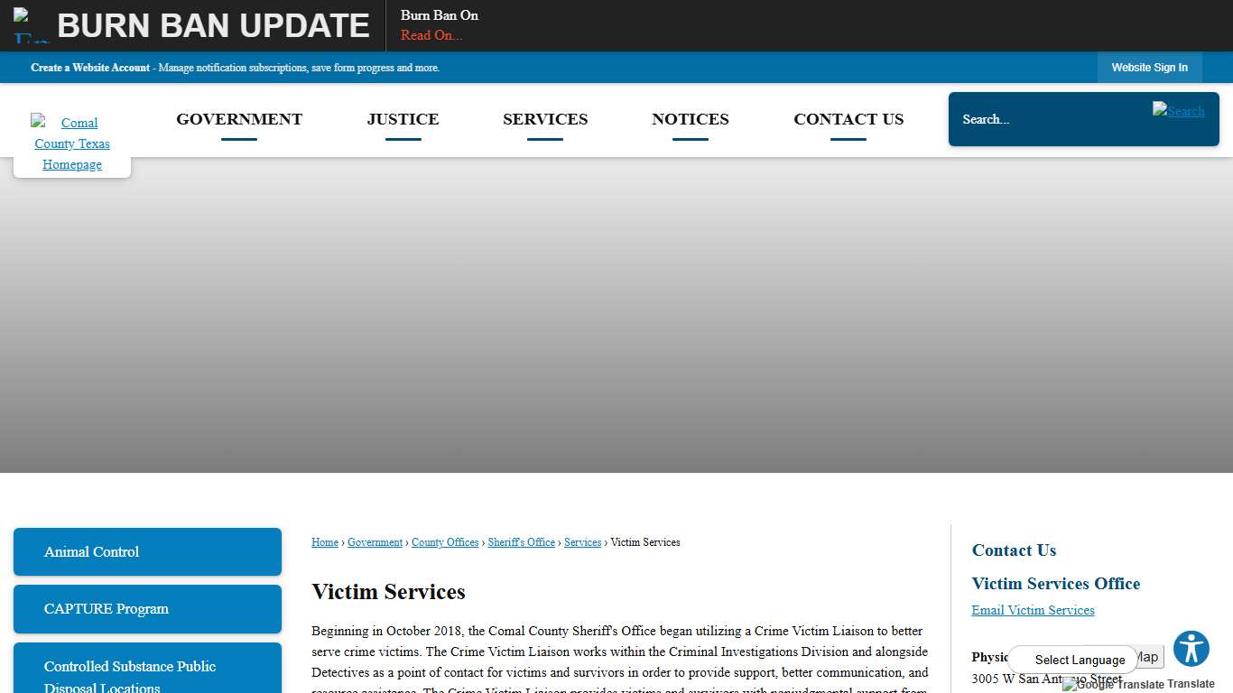 Victim Services Comal County, TX